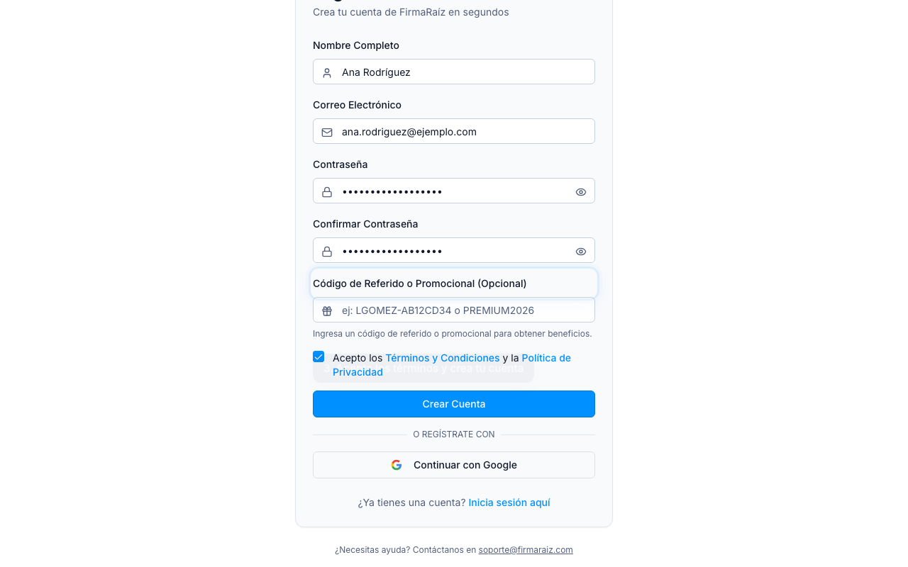 Cómo crear tu cuenta — paso